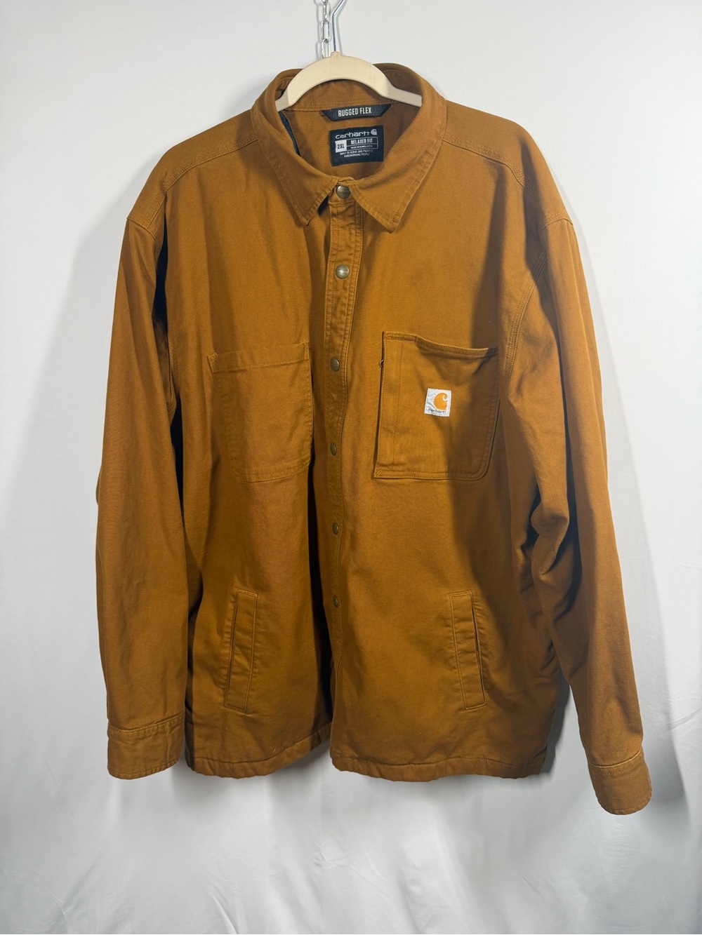 Carhartt Men's Shirt Jacket in Brown/Carhartt Gold Size 2XL